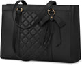 RAINSMORE Laptop Bag for Women 15.6 Inch Work Tote Bags Waterproof Leather Laptop Tote Professional Computer Briefcase