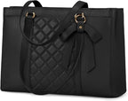 RAINSMORE Laptop Bag for Women 15.6 Inch Work Tote Bags Waterproof Leather Laptop Tote Professional Computer Briefcase