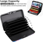 ELFISH Mini RFID Aluminum Wallet Credit Cards Holder Business Card Case Metal ID Case for Men Women (Gorgeous flower)