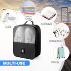 Windyun 2 Pcs Shoe Bags for Travel Holds 3 Pair of Shoes Travel Shoe Bag for Packing Portable Shoe Cubes for Travel and Daily Use(Black)