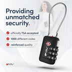TSA Accepted Luggage Travel Lock, Set-Your-Own Combination Lock for School Gym Locker, Luggage Suitcase Baggage Locks, Filing Cabinets, Toolbox, Case (Black, 4 Pack)