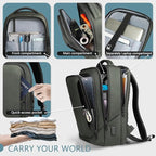 hk Laptop Backpack for Men with USB Charging Port for Business Work College Travel (Green, 17.3 inch)