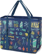 Fammart Mesh Beach Bag, Large Beach Tote with Zipper Pocket, Toys Pool Bag for Family Travel Vacation Cruise Essentials