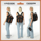 LOVEVOOK Laptop Backpack for Women Work Travel Backpack Business Commuter Computer Bag Teacher Doctor Nurse Bags College Backpack Purse, 17 Inch, Black-brown