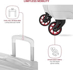 SwissGear 7366 Signature Hardside Expandable Luggage with Spinner Wheels, TSA Lock, Cup-Holder, White, 2-Piece Set (19/27)