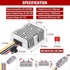 Nilight 48V 36V to 12V Voltage Converter 120W 10A Regulator Step Down to 12VDC Waterproof DC Convert Reducer Power Supply Transformer Module for Golf Cart Scooters