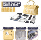 Travel Duffle Bag, Weekender Travel Bag Men Small Gym Bag for Women, Hospital Bag for Labor and Delivery, Overnight Bag Luggage Bag with Trolley Sleeve, Airplane Travel Essentials for Flying(Yellow)