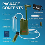 Survivor Filter PRO – 0.01 Micron Portable Water Filtration System Survival – Tested in USA Labs – Bacteria, Parasite and Virus Removal – Ultimate Survival & Backpacking Gear