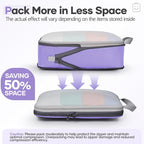 Veken 9/11 Set Compression Packing Cubes for Travel Essentials,Compressible Expandable Large Luggage Suitcase Organizer Bags for Clothing,Durable Space Saver Storage Bags(Light Purple)