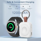 for Samsung Galaxy Watch Charger,1200mAh Portable Charger for Samsung Galaxy Watch 8/8 Classic/7/Ultra/6/6 Classic/5/5 Pro/4/3,Active 2/1 (White)