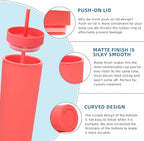 Volhoply 20oz Plastic Skinny Tumblers Bulk 10 Pack,Double Wall Tumbler with Lid and Straw,BPA Free Matte Acrylic Iced Coffee Cups with Straw,Reusable Travel Cute Mug for Party,DIY Gifts(Red, 10 Set)