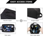 BAGSMART Toiletry Bag for Men, Travel Toiletry Organizer Dopp Kit Water-resistant Shaving Bag for Toiletries Accessories, Door Room Essentials, Black-medium