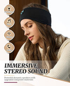 Perytong Sleep Headphones Wireless, Bluetooth Sports Headband Headphones with Ultra-Thin HD Stereo Speakers Perfect for Sleeping,Workout,Jogging,Yoga,Insomnia, Air Travel, Meditation (DeepBlack)