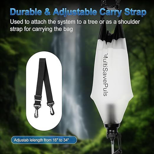 Gravity Water Filter Straw 3L, Camping Water Filtration System with Purifier, Water Purifier Survival for Travel,Camping,Hiking and Emergency Survival Kit (Gravity Water Filter /1)