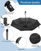 Yahenda 4 Pack Windproof Travel Umbrella Automatic Open & Close Folding Umbrellas for Rain Portable Umbrella Set for Men Women Backpack & Car Essentials