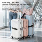 3 PCS Luggage Straps, for Suitcases TSA Approved Adjustable Luggage Connector Straps，with Elastic Thick Rope for Connecting Suitcases and Bags Stably with Strap Buckle and Bottle Buckle Clip, Black