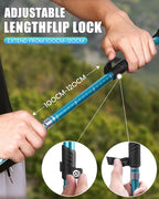 Covacure Hiking Poles Collapsible Trekking Poles - Aluminum Alloy 7075 Walking Sticks for Hiking with Telescopic & Foldable Tri-fold Design Hiking Gear for Women Men, Hiking, Camping, Climbing