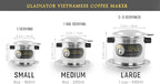 Vietnamese Coffee Maker Filter Set | French Press Style Coffee Filters | Pour Over Coffee Dripper | Portable Coffee Makers | Reusable Coffee Press (Large 15oz)