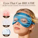 Breathable Silk Sleep Mask Blindfold, Elastic Blackout Eye Cover Headband for Sleeping Nap Travel Time, Peacock Blue, 1 Pack