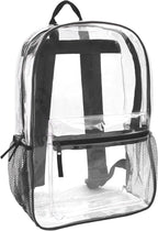 Trail maker Clear Backpack Heavy Duty with Padded Straps, Side Pockets for Kids, Boys, Girls, School, Stadium Approved Events