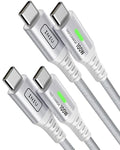 INIU USB C to USB C Cable [6.6ft, White, 2-Pack], 100w USB C to C Fast Charging Cable for iPhone 17 16 15 Pro Max Samsung S25 S24 Ultra Laptops MacBook iPad Air Switch etc.