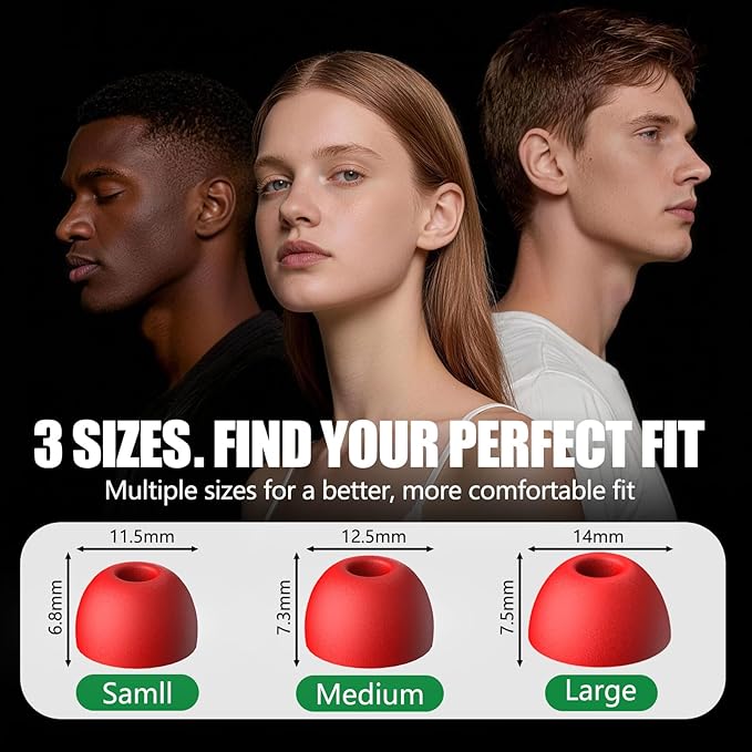 9 Pairs Replacement Ear Tips for Beats Studio Buds/Fit Pro/Studio Buds+, 3 Sizes (S/M/L), Soft Silicone Beats Earbud Accessories, Fit Charging Case (Red)