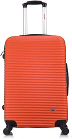 InUSA ROYAL Hardside Spinner Luggage with Ergonomic Handles | Spacious Travel Suitcase with Four Spinner Wheels and Studs | 24 Inch Medium Hardside Spinner Luggage | Orange
