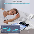 [Apple MFi Certified]40W iPhone 17/16/15 Fast Charger,PD 40W Type C Apple Charger 4 Port Wall Plug with 6FT USB C-C Fast Charging Woven Cord for iPhone 17/17 Pro/16/16e/16 Pro Max/15/iPad Pro/Air/Mini