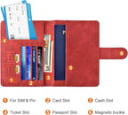 Eoehro Passport Holder for Travel Essentials, Passport Wallet Cover Case for Travel Must Haves Accessories,Passport Book Holders for Women and Men(red)