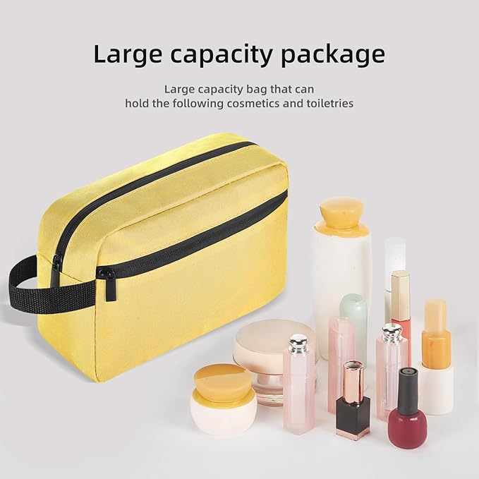 Icramsy Travel Toiletry bag Toiletry bag for women men Hanging Cosmetic bag Travel accessories for Women Men (Yellow)