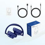 KVIDIO Bluetooth Headphones Over Ear, 65 Hours Playtime Wireless Headphones with Microphone, Foldable Lightweight Headset with Deep Bass, HiFi Stereo Sound Low Latency for Travel Work Cellphone