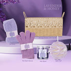 Mothers Day Gifts for Women, Spa Kit, Self-Care Set, Spa Gifts for Women Bath and Body Lavender Honey Gift Set, Spa Gift Basket for Self Care, Relaxing Bath Sets, Grandma, Girlfriend, Sister