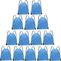 Grneric Drawstring Bags Bulk 14 Pcs Drawstring Backpack Bulk Cinch Bag Sackpack for Men Women Gym (Sky Blue)