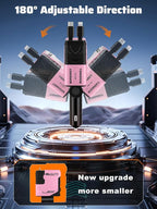Retractable Car Charger with Retractable Cable (31.5 inch), 4 in 1 Super Fast Car Phone Charger, 2 USB Ports Adapter, Compatible with iPhone 15 14 13 12 11 Pro Max, iPad, Pixel