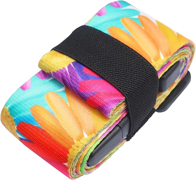 Luggage Straps for Suitcases TSA Approved Easy Pack Organized Suitcase Strap, Luggage Strap, Luggage Belt Strap, Bag Straps for Luggage. Buckle Straps Travel Accessories (Sunflower)