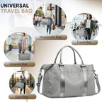 Travel Duffle Bag, Weekender Travel Bag Men Small Gym Bag for Women, Hospital Bag for Labor and Delivery, Overnight Bag Luggage Bag with Trolley Sleeve, Airplane Travel Essentials for Flying(Grey)