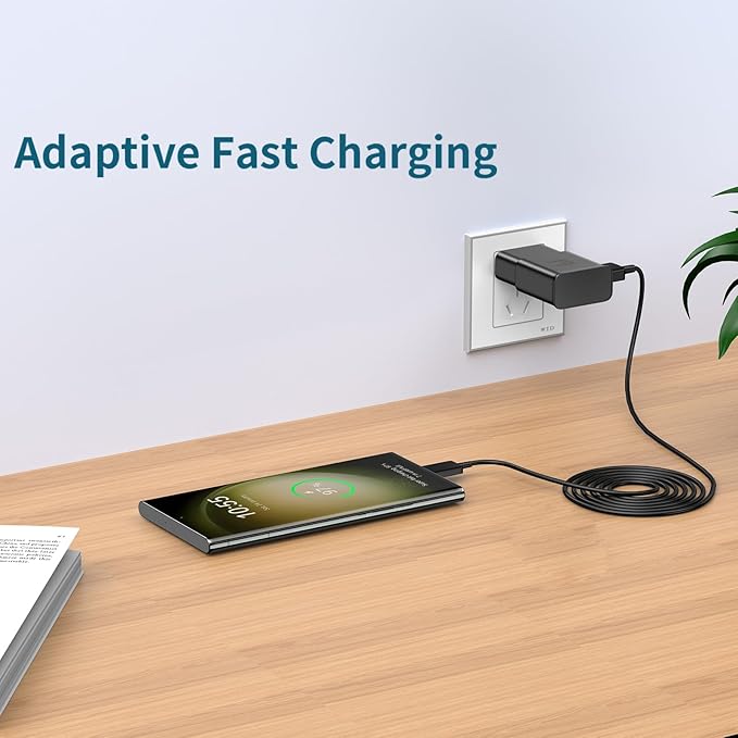 Android Phone Charger, Samsung Charger Fast Charging Cord with 6.6ft Type C Cable for Samsung Galaxy S26/S25/S24/S24Ultra/S23/S23 Ultra/S22/S21/S20/S20+/S10/S10+/S10e/S9/S9+/S8/Note 8/9/10/20