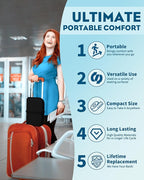 Gel Travel Seat Cushion, Portable Airplane Seat Cushion, 16.5" x 12" Large Size Foldable for Airplane Seats, Office Chair, Camping, Bleachers, Flights, Commute