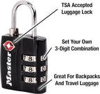 Master Lock 4680DBLK TSA-Approved Luggage Lock, 1-3/16-in. Wide, Black (Pack of 2)