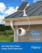 Noorio Solar Panel 3W for Security Camera Outdoor, Solar Charger for Security Camera Outdoor Wireless, Portable Outdoor Charger with 10ft Extension Cable