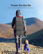 ELECAENTA 60W Portable Solar Panel for Power Station, USB C & USB A and DC 18V Output, IP68 Waterproof, Foldable ETFE Solar Charger, Compatible with iPhone Samsung Camping Hiking Outdoor