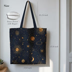 Aesthetic Canvas Tote Bag, Cute Reusable Bags for Women with Inner Pocket