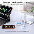 [2-Pack] 40W USB C Charger Cube, Wall Plug Fast Charging Block, 4-Port PD+QC Power Adapter Multiport Brick Type C Box for iPhone 17/16/15/14/13/12/11/Pro Max/XS/XR/8/7, Tablets, Samsung