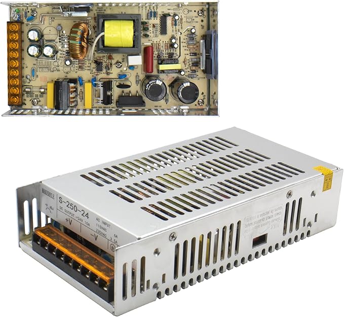 MK-SMPS-S250-24 MAKERELE DC 240W Power Supply Switching Converter, AC 110V-220V to DC 24V Transformer Driver Adapter, Universal Regulated Switching 10A for Strip 3D Printer CCTV Camera Motor Pump