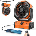 Portable Rechargeable Fan, 3-in-1 Camping Fan with 20000mAh Battery Powered, LED Lights, USB C, Remote Auto Oscillating for Indoor, Tent, Travel, Car, BBQ, Fishing, Camping Essentials