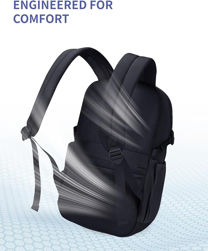 ECOHUB 17" Laptop Backpacks with Laptop Compartment Work Backpack Women Lightweight & Water Resistant Travel Backpack,Black