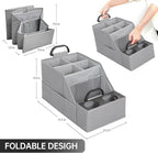 MULISOFT Car Seat Organizer- Backseat Car Organizer with 12 Storages Compartments and 2 Cup Holders, Organizers and Storage, Front Seat for Travel Kids,Pure Gray