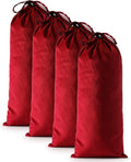 4 Pcs Single Shoe Bags for Travel, 17.3"x8.6" Washable Travel Shoe Bags for Packing in Suitcase, Velvet Dust Bag with Drawstring, Shoe Pouch for Women and Men, Travel and Home Storage (Rio Red)
