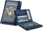Coowayze Passport Holder for Men Women RFID Blocking US Passport Cover Case, Waterproof Leather Passport Book Protector with Vaccine Card Slot Travel Document Organizer