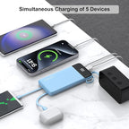 Portable Charger Built-in Cables,10000mAh Power Bank for iPhone,Fast Charge USB C Battery Pack Travel Essentials Slim Lightweight Powerbank Compatible with iPhone 17/16/15/14, Samsung, Android, etc